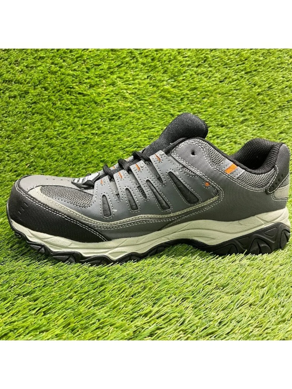 Skechers Cankton Mens Size 11.5 Charcoal Gray Black Steel Toe Safety Work Shoes